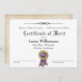 TOEKENNINGSCERTIFICAAT VOOR KUNSTSHOWS (Voorkant / Achterkant)