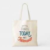 Toekomst begint vandaag tote bag (Achterkant)