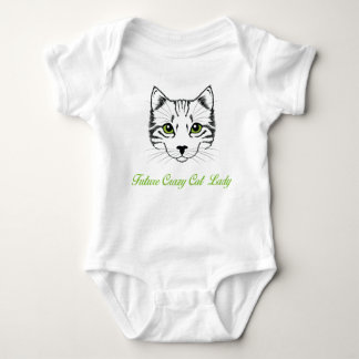 Toekomst Crazy Cat Lady Baby Bodysuit met Cat Face