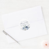 Toekomst de heer Dark Blue Ivory Floral Winter Ronde Sticker (Envelop)