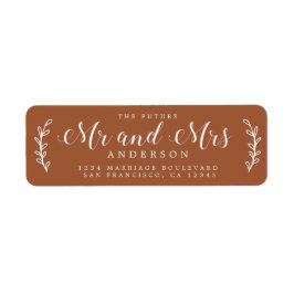 Toekomst de heer mevrouw Script TerraCotta Etiket