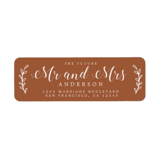 Toekomst de heer mevrouw Script TerraCotta Etiket (Voorkant)