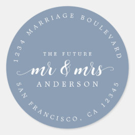 Toekomst de heer Mrs Script  Blue Return Ronde Sticker