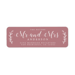 Toekomst de heer Mrs Script Dusty Roos Return Addr Etiket