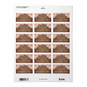 Toekomst de heer pink Floral Wood Wedding Address Etiket (Full Sheet)