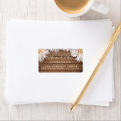 Toekomst de heer pink Floral Wood Wedding Address  Etiket (Insitu)
