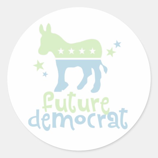 Toekomst-democraat Ronde Sticker (Voorkant)