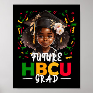 Toekomst HBCU Afstudeerder Afro Zwart Meisje Kinde Poster