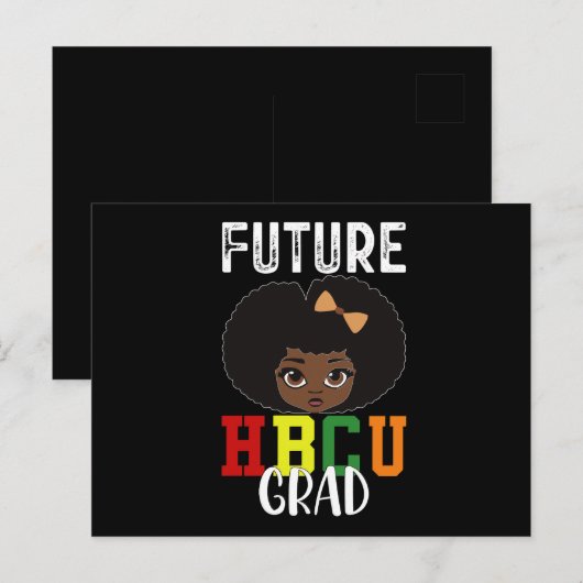 Toekomst HBCU Afstudeerder Meisje Afstuderen Zwart Briefkaart (Voorkant / Achterkant)