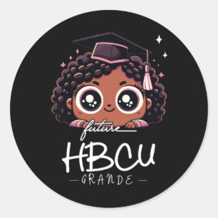 Toekomst HBCU Afstudeerder Zwart Meisje Kinder Afs Ronde Sticker