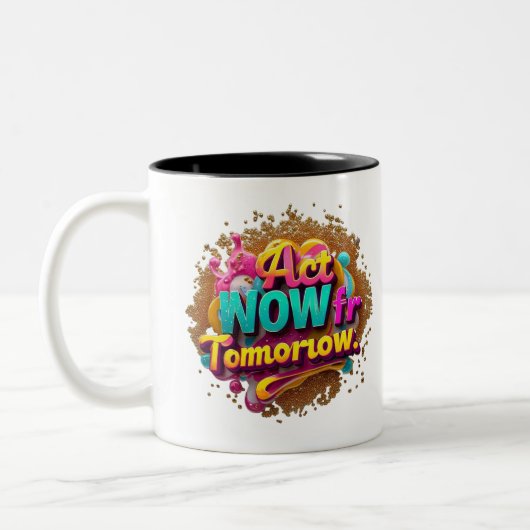 "Toekomst in focus" Tweekleurige Koffiemok (Links)