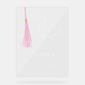Toekomst is Bright Light Pink Tassel Afstudeerder  Acryl Bord (Voorkant)