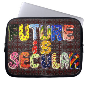 TOEKOMST IS EEN SECULAIRE regenboogkleurretro Laptop Sleeve