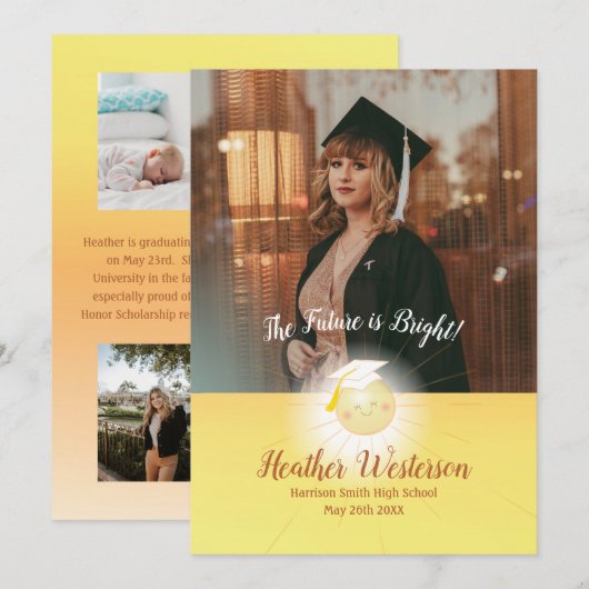 Toekomst is heldere aankondiging van Afstuderen (Voorkant / Achterkant)