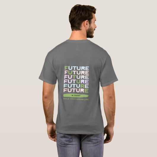 Toekomst is nu Basic Donkere T-Shirt (Achterkant volledig)
