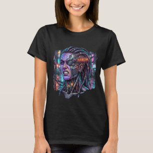Toekomst Is Nu – Cyberpunk Cyborg Dreadlocks Neon T-shirt