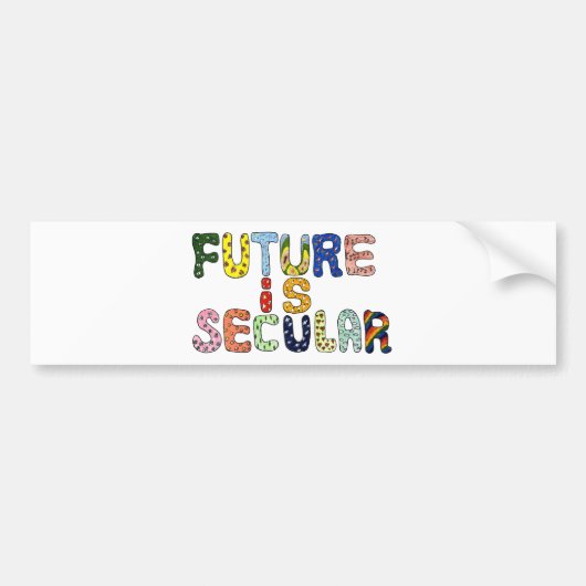 TOEKOMST IS SECULIER BUMPERSTICKER (Voorkant)