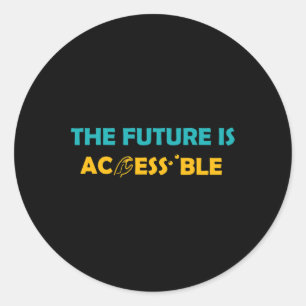 Toekomst is toegankelijk braille Amerikaanse gebar Ronde Sticker