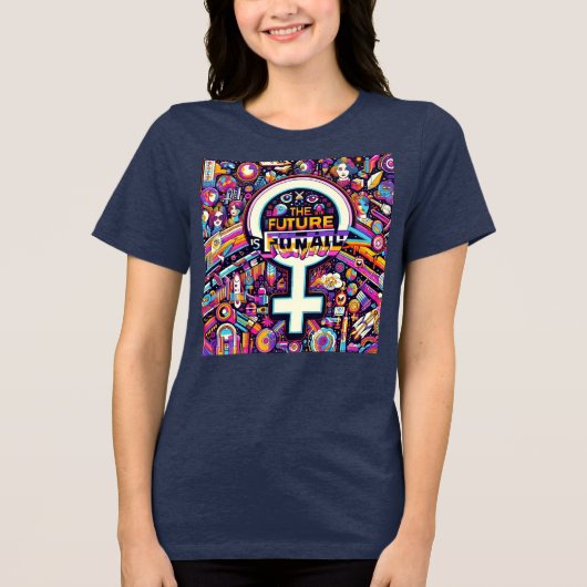 Toekomst is Vrouw Tri-Blend Shirt (Voorkant)