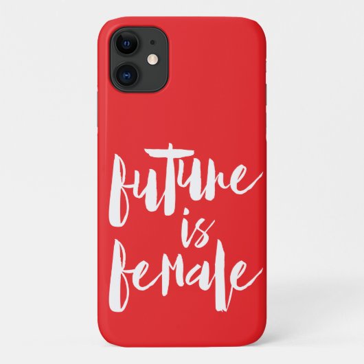 Toekomst is VROUWELIJK, in pop rood, feminisme Case-Mate iPhone Case (Achterkant)