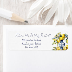 Toekomst meneer en mevrouw blauwe vaas citroenen b etiket