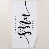 Toekomst mevrouw Black en White New Bride op perso Strandlaken (Voorkant)