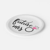 Toekomst mevrouw Black White Verloving Vrijgezelle Papieren Bordje (Gekanteld)