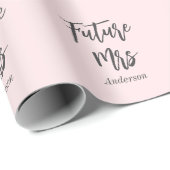 Toekomst mevrouw Blush Pink Vrijgezellenfeest Cadeaupapier (Rol Hoek)