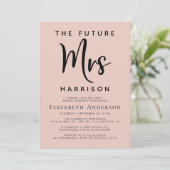 Toekomst mevrouw Blush Pink Vrijgezellenfeest Kaart (Staand voorkant)