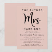 Toekomst mevrouw Blush Pink Vrijgezellenfeest Kaart (Voorkant / Achterkant)