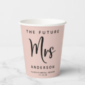 Toekomst mevrouw Blush Pink Vrijgezellenfeest Papieren Bekers (Achterkant)