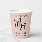 Toekomst mevrouw Blush Pink Vrijgezellenfeest Papieren Bekers (Voorkant)