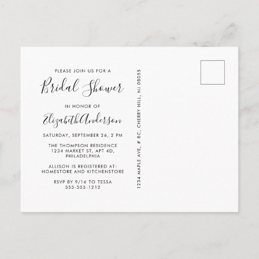 Toekomst mevrouw Blush Pink Vrijgezellenfeest Uitnodiging Briefkaart (Achterkant)