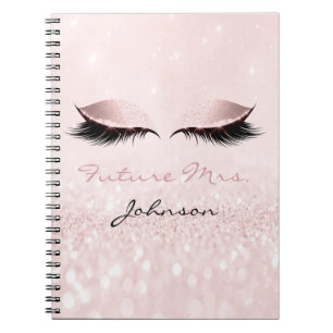 Toekomst mevrouw Bridal Pink Makeup Glitter Name S Notitieboek