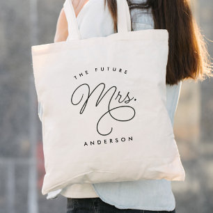 Toekomst mevrouw bruid bruiloft kalligrafie tote bag
