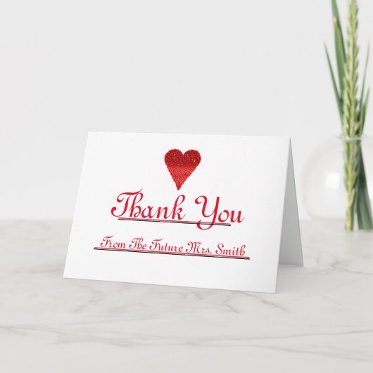 Toekomst mevrouw Dank u, Rode hartnoot Bedankkaart (Voorkant)