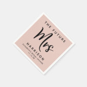 Toekomst mevrouw Gepersonaliseerd Blush Pink Vrijg Servet (Hoek)
