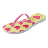Toekomst mevrouw Heart Pattern Pink and Yellow Teenslippers (Schuin)