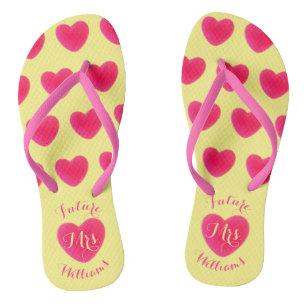 Toekomst mevrouw Heart Pattern Pink and Yellow Teenslippers