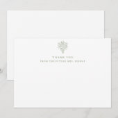 Toekomst mevrouw Line Art Floral Vrijgezellenfeest Bedankkaart (Voorkant / Achterkant)