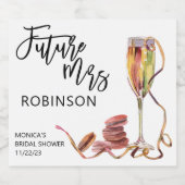 Toekomst Mevrouw Naam Mousserende Wijn Waterverf B Sparkling Wijnetiket (Enkel label)