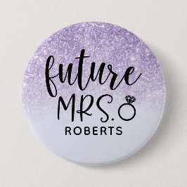 Toekomst mevrouw Paarse Glitter Button