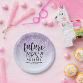 Toekomst mevrouw Paarse Glitter Paper Borden Papieren Bordje (Feest)