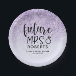 Toekomst mevrouw Paarse Glitter Paper Borden Papieren Bordje<br><div class="desc">Zet de sfeer op voor een vrijgezellenfeest of vrijgezellenfeest met deze paarse glitter "Future Mrs" papieren borden!</div>