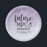Toekomst mevrouw Paarse Glitter Paper Borden Papieren Bordje<br><div class="desc">Zet de sfeer op voor een vrijgezellenfeest of vrijgezellenfeest met deze paarse glitter "Future Mrs" papieren borden!</div>