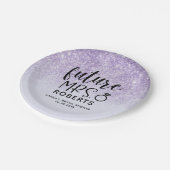 Toekomst mevrouw Paarse Glitter Paper Borden Papieren Bordje (Gekanteld)
