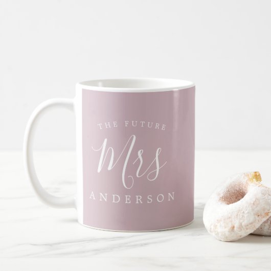 Toekomst mevrouw Paarse Verloving Gift Koffiemok (Met donut)