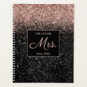 Toekomst mevrouw Roos Gold Glitter Black Sparkle W Planner (Voorkant)