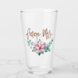 Toekomst mevrouw roze bloemenkoper glitter typogra glas
