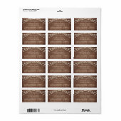 Toekomst : mevrouw Rustic Wood Lights Wedding Etiket (Full Sheet)